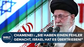 IRANS FÜHRER CHAMENEI zu Israels Angriff „Fehlkalkulation und Fehler“ – Mullahs halten sich zurück [upl. by Zales]