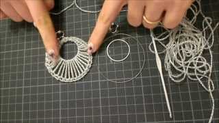 DIY tutorial orecchino a cerchio doppio uncinetto argento gioielli fai da te facile e semplice [upl. by Namor744]