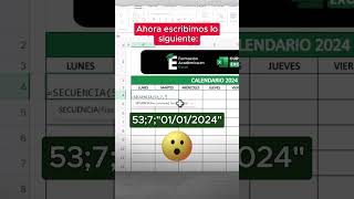 📆 Crea un calendario con una sola fórmula tutorial exceltips exceltutorial trucos excel tips [upl. by Htims]