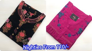 chickpet Bangalore wholesale nighties amp nightdresssize L XL 2XL 3XL 4XL 5XLButterfly Nighties [upl. by Nilsoj]