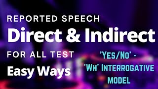 Direct Indirect  Reported Speech  Interrogative Model  Examples  Grammar [upl. by Meekah]