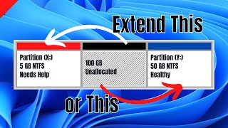 Extend a Drive in Windows When The Unallocated Space is to The Left to The Right or Not Even Close [upl. by Pippo945]