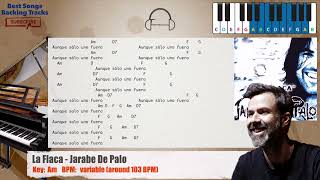 🎹 La Flaca  Jarabe De Palo Piano Backing Track with chords and lyrics [upl. by Fasta]