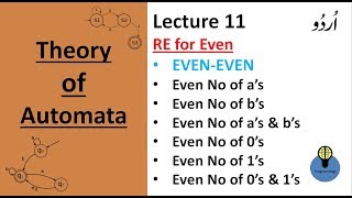 Lecture 11 regular expression for even number of as  bs  0s  1s  even even language hindi [upl. by Marlene]