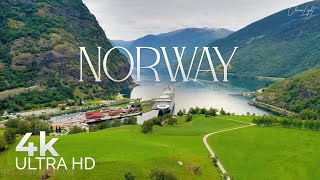 Horizon View in NORWAY  Amazing Nature of Aurlandsfjord with Relaxing Music  4k Video HD Ultra [upl. by Leverick]