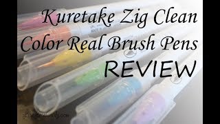 Kuretake Zig Clean Color Real Brush Pen Review and Tutorial [upl. by Kellsie153]