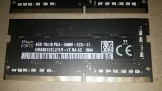 MEMORY  SDRAM SO DIMM  SK HYNIX  4GB  DDR4 2666MHz  PC4 21300  1Rx16 PC4 2666V  HMA851S6CJR6N [upl. by Eetak376]