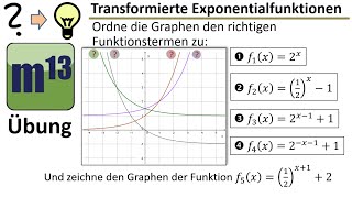 Exponentialfunktionen zuordnen und zeichnen  Transformation von Graphen [upl. by Argyres]