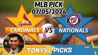 St Louis Cardinals vs Washington Nationals 7524 MLB Picks amp Predictions by Tony Tellez [upl. by Ellekcir]