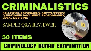 Criminology Board Exam Reviewer Criminalistics Sample QampA [upl. by Leirol]