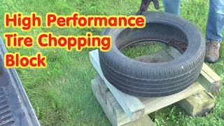 High Performance Tire Firewood Chopping Block Easy Splitting [upl. by Gannie]