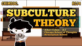 SUBCULTURE THEORY Albert Cohen  TAGALOG  Criminology  Pinoy Animation [upl. by Letnahs886]