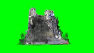 Real building demolition green screen HD [upl. by Oicneserc642]