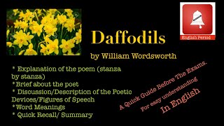 DAFFODILS Poem Easy ExplanationMeanings Figures of Speech Poetic Devices II ENGLISH PERIOD II [upl. by Nataline871]