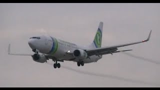 Transavia landing and takeoff Groningen airport Eelde [upl. by Ennaehr468]