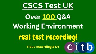 CSCS Card UK  CSCS Test 2023  CSCS Test for Green Card  cscscard  06 working environment [upl. by Pate]