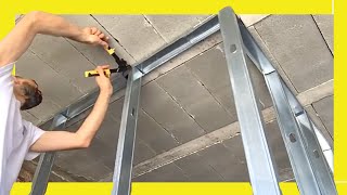 🔥 Drywall partition ▶︎ How to Build a metal framed wall 70mm profiles PLADUR [upl. by Gasser]