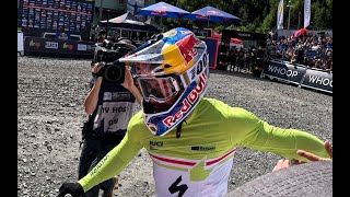 Loic Bruni 2024 UCI Downhill World Cup BIELSKO BIALA finish line in Szczyrk Poland [upl. by Eissoj]