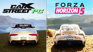 CarX Street PC vs Forza Horizon 5  Graphics Physics and Details Comparison [upl. by Ahsenot582]