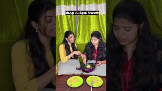 Maggi 🍝Equal Share😁Watch Till End🤪sharmilageorge shorts [upl. by Happ638]