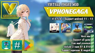 VPHONEGAGA GOLD Versi 350 Premium Virtual phone support android 12 13 [upl. by Ecila]