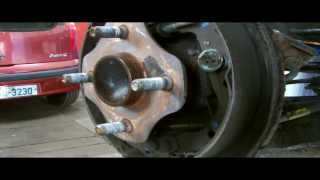 TOYOTA REAR WHEEL BEARING REMOVALYARIS VVTI [upl. by Einahc]