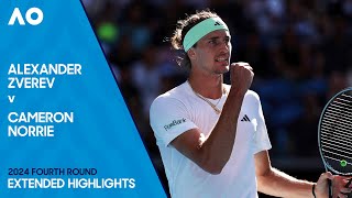 Alexander Zverev v Cameron Norrie Extended Highlights  Australian Open 2024 Fourth Round [upl. by Adehsor]