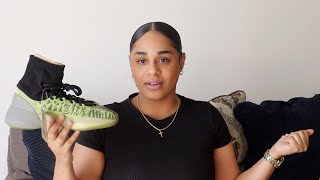 YEEZY BSKTBL KNIT ENERGY GLOW Review Unboxing On Feet [upl. by Adnalu867]