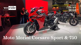 Moto Morini Corsaro 750 amp Corsaro Sport  LIVE da EICMA 2023 [upl. by Atipul111]