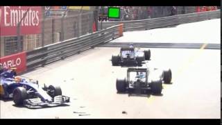 F1 Gp Monaco 2016 Crash of Nasr And Ericsson [upl. by Aikaz]