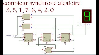 logique séquentielle EP28 compteur synchrone aléatoire 5 1 7 6 4 2 0 bascule jk [upl. by Albertine]