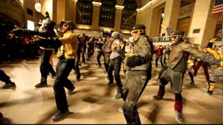 Moncler Grand Central Station Flash Mob for NYFW [upl. by Siblee]