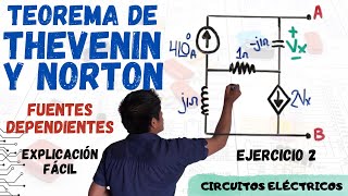 ⚡Teorema de Thevenin y Norton con fuentes dependientes  Circuitos Eléctricos en alterna⚡ [upl. by Noraf]