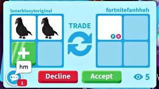 😱🐦‍⬛IMPOSSIBLE WIN I TRADED MY 2 NO POTION CROWS FOR THIS COOL OUTGAME PET  GOT A COW adoptme [upl. by Arihaz]