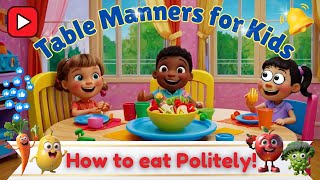 Table Manner Poem Song for Kids  ABC Learning for Kids  ABC’s  Alphabet Phonics [upl. by Airbmat]