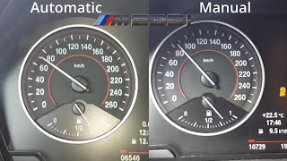 BMW M235i Manual vs Automatic 100200 kmh 60 120 mph M135i M140i M240i F22 [upl. by Denni]