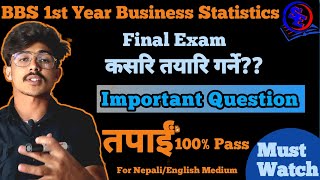 BBS 1st year business statistics important question  BBS 1st year Model question old amp New course [upl. by Hogg252]