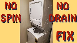 How To Repair  GE Stackable Washer Dryer Combo not Spinning or Draining [upl. by Danieu]