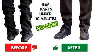 EASY No Sew Way to Hem Uniform Pants with fabric hemming tape [upl. by Aneloaup]