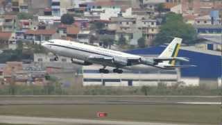 HD  FAB KC137 b707300C at Guarulhos GRU SBGR [upl. by Aicatan]