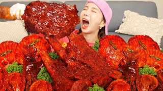 Mukbang ASMR 초대왕 갈비 🍖 우대갈비 전복 가리비 오징어 해물찜 Wanggalbi squid Braised Seafood boil eatingshow Ssoyoung [upl. by Pergrim]