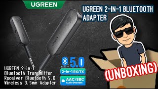 UNBOXING  UGREEN 2in1 Bluetooth Transmitter Receiver Bluetooth 50 Wireless 35mm Adapter [upl. by Ingemar360]