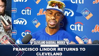 Francisco Lindor Returns to Cleveland for the First Time Since 2021 Trade to Mets [upl. by Kiraa]