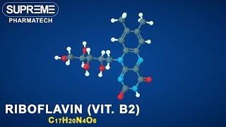 Riboflavin vitamin B2  C17H20N4O6  3D molecule [upl. by Irved728]