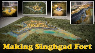 Making Sinhagad Fort कागदाच्या लगद्याचा किल्ला 2021 सिंहगड किल्लाMaking Diwali fort [upl. by Dleifrag]