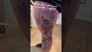 Inprogress leg sleeve Edited in InShot Music Bullfest Musician Philip E Morris shorts tattoo [upl. by Ongun]