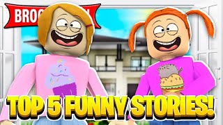 Top 5 Funny Brookhaven Stories  Roblox [upl. by Schach971]