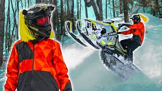 The Best Snowmobiling in the Midwest Riding Turbo Polaris Snowmobile at Low Elevation [upl. by Catton]