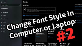 How To Change Font Style in Computer  How to change the default Windows 10 system font  2022 [upl. by Musihc957]