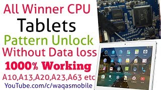 All Winner CPU Tablet Pattern Unlock Without Data Loss  All winner A33A10A13A20A23 Waqas Mobile [upl. by Yelnek110]